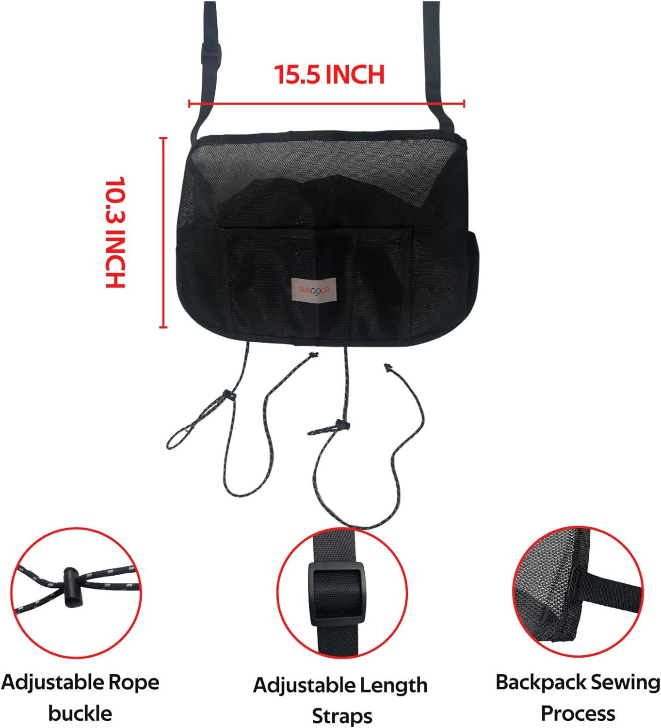 Car Mesh Organizer Between Backseat SURDOCA